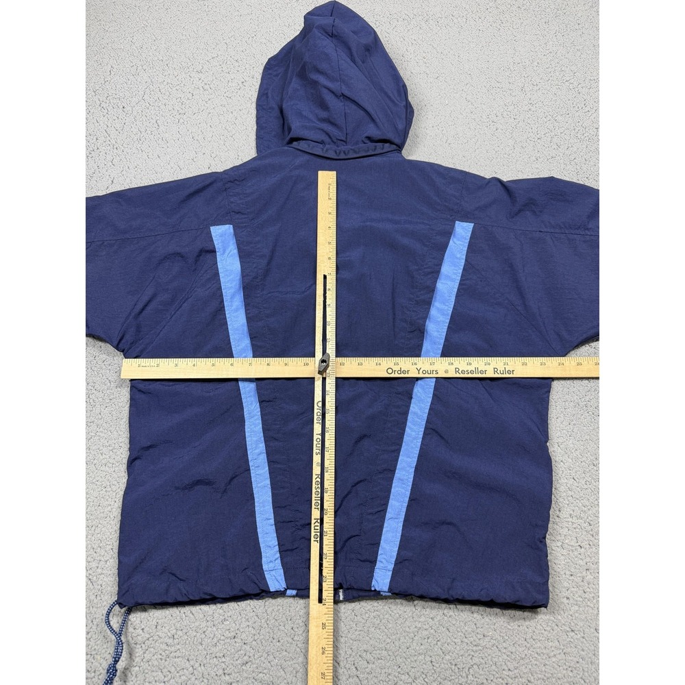 Vintage Nike Jacket Mens Large Blue Hooded Full Zip Windbreaker Colorblock 90s - Picture 5 of 10